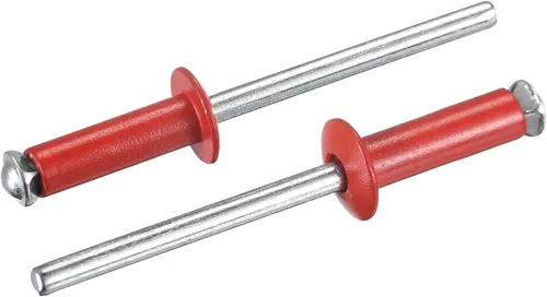 Miniatura 16 de uxcell Remaches ciegos de aluminio, 0.157 in x 0.236 in (5/32 pulgadas x 15/64 pulgadas), remache de extremo abierto, cabeza redonda plana para unir