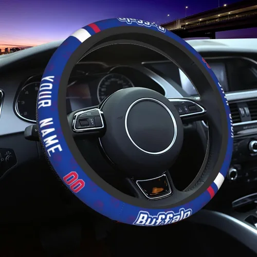 Miniatura 24 de Cleveland - Fundas personalizadas para volante de fútbol, con nombre y número, antideslizantes y absorbentes de sudor, accesorios para automóviles