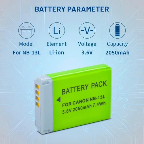 Miniatura 2 de Paquete de 2 baterías NB-13L con cargador dual USB-C compatible con Canon PowerShot G7 X Mark II, G7 X, G1 X Mark III, G5 X, G5X Mark II, G9 X Mark