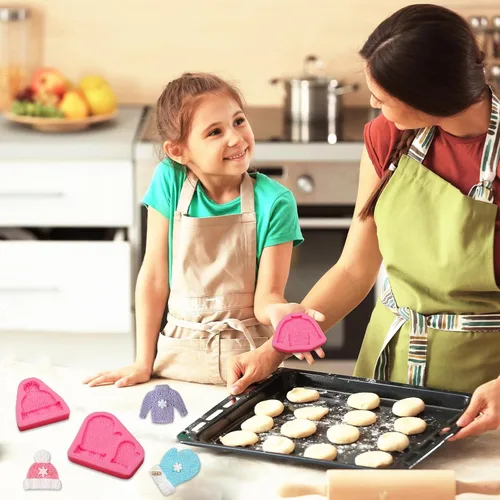 Miniatura 4 de Moldes de arcilla para suéter de punto, 3 paquetes de moldes de chocolate para decoración de pasteles, decoración de cupcakes para Navidad, fiesta