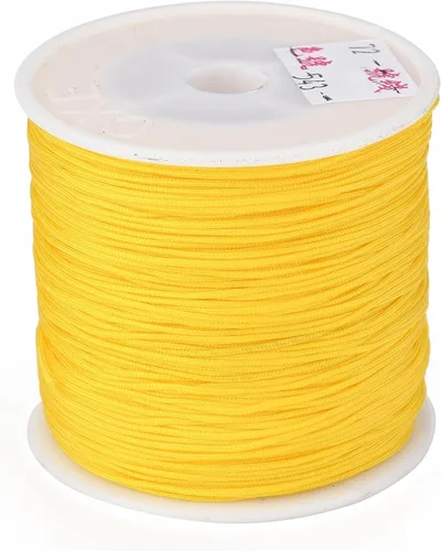 Miniatura 48 de Cordón de nailon trenzado de 150 yardas, cuerda roja de 0.020 in para pulsera, hilo de cuentas de nailon para collar Kumihimo, joyas, borlas
