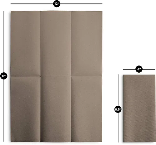 Miniatura 6 de 100 servilletas de papel de color beige con tacto de lino, suaves y absorbentes, para cocina, fiesta, boda, baño o cualquier ocasión (paquete de 100)