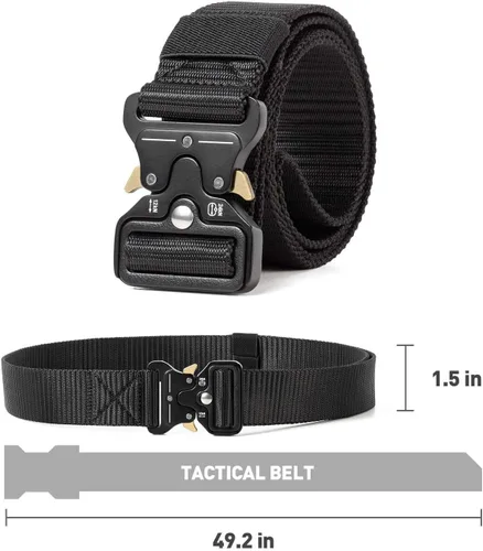Miniatura 4 de Cinturón táctico, estilo militar, correa de malla de malla resistente de liberación rápida, cinturón de hebilla de metal para hombres y mujeres