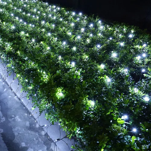 Miniatura 11 de 360 luces LED de red de Navidad de 12 x 5 pies, 8 modos impermeables con temporizador, luces de malla conectables de bajo voltaje para árboles