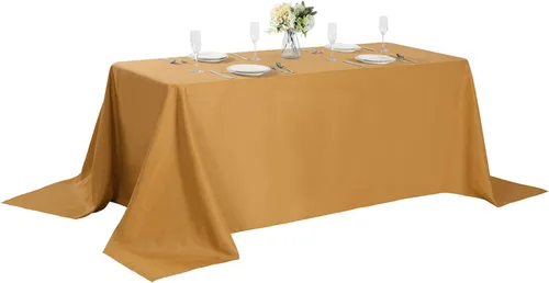 Miniatura 124 de Cupuamon - Mantel rectangular de 60 x 84 pulgadas, tela de poliéster lavable para decoración de bodas, fiestas, cenas y banquetes