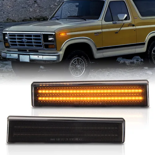Luces LED de posición laterales delanteras para Ford Bronco 1980-1986 y Ford F150 F250 F350 1980-1986 Pickup Truck SUV Lámparas de parachoques lente