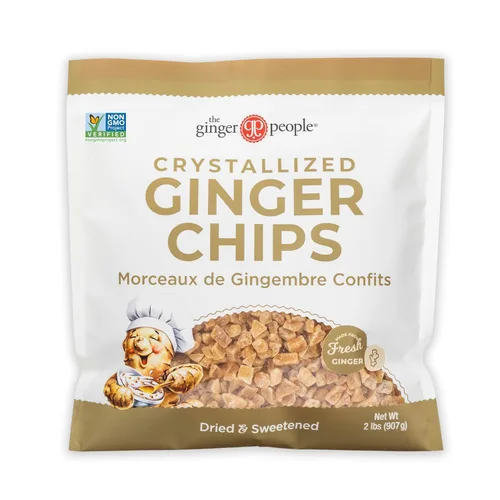 Miniatura 11 de The Ginger People Chips de jengibre cristalizado, sin OMG, sin gluten, vegano, jengibre confitado de tamaño bocado para aperitivos, hornear