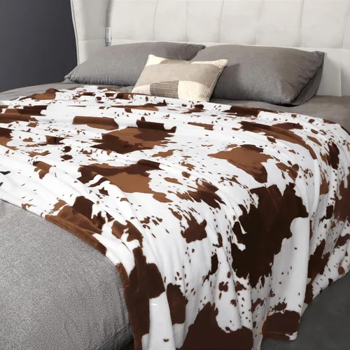 Miniatura 5 de Edenleaf Manta con estampado de vaca, manta de vaca ultra acogedora para sofá, cama y viajes, manta decorativa con estampado de vaca para todas