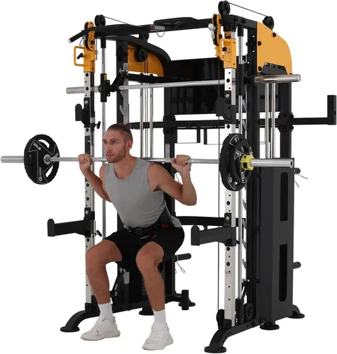 Miniatura 9 de Altas Strength Máquina Smith 3061B con brazos de palanca ajustables, relación de polea 2:1, sistema de gimnasio en casa, estante para sentadillas