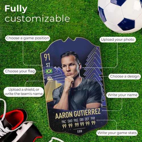 Miniatura 2 de Tarjetas de fútbol personalizadas, tarjeta del equipo definitivo, famoso videojuego de fútbol, decoración de sala de fútbol, regalos de fútbol
