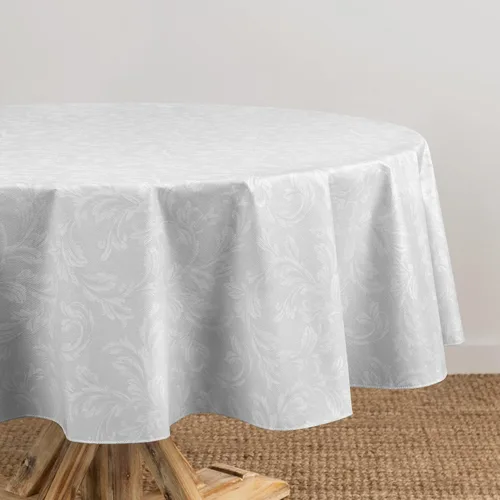 Miniatura 13 de Elrene Home Fashions Camile - Mantel de vinilo resistente al agua y a las manchas con reverso de franela, 70 x 70 pulgadas, redondo, azul