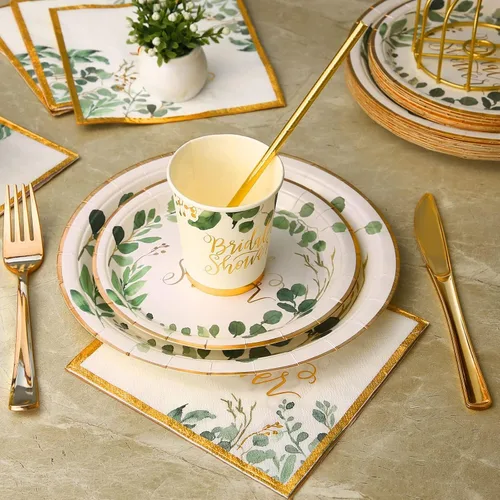 Miniatura 8 de 192 piezas de decoración para despedida de soltera, juegos de platos y servilletas de boda, platos de papel para despedida de soltera