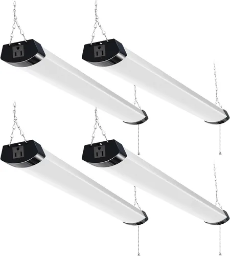 Miniatura 10 de hykolity Juego de 4 lámparas LED para tienda enchufables, 120 W, 13000 lm (equivalente a 400 W), 5000 K, 4 pies, lámparas LED negras para garajes