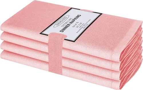 Miniatura 11 de Cotton Clinic Servilletas de tela 100% algodón extra grandes de 20 x 20 pulgadas, juego de 4 servilletas de mesa suaves y duraderas reutilizables
