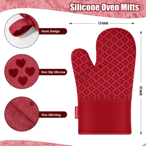 Miniatura 3 de Juegos de paños de cocina y trapos con guantes de horno - Paños de té 100% algodón para cocina - Manoplas de horno resistentes al calor de 500°F