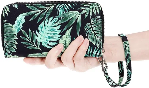 Miniatura 7 de HAWEE - Cartera para teléfono celular, con dos cierres y correa larga extraíble para la muñeca, para mujer