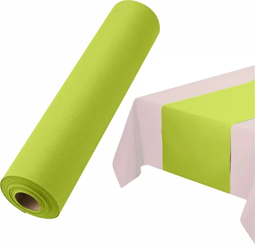 Miniatura 11 de Camino de mesa desechable para mesa de comedor, 16 pulgadas, paquete de 20 caminos de mesa de papel rosa similar al lino para fiestas, bodas
