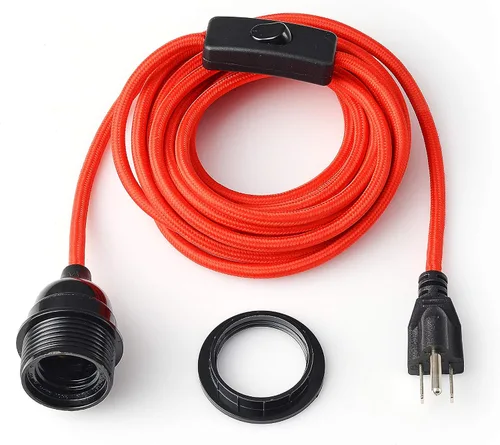 Miniatura 9 de BRIGHTTIA Lámpara colgante de swag negra enchufable – Pantalla de lámpara lista para colgar E26 enchufe roscado con juego de cable de 15 pies e Negro