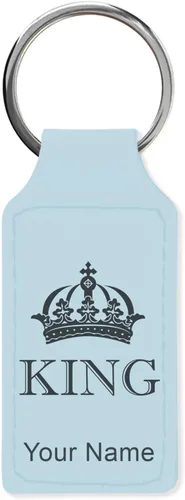 Miniatura 28 de Llavero rectangular, corona de rey, grabado personalizado incluido, Bambú