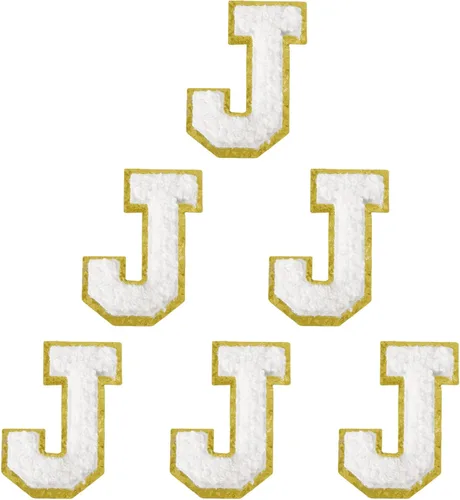 Miniatura 147 de 6 piezas de parches de letras de chenilla autoadhesivas, parches de letras preppy de 2 pulgadas para bolsos, ropa y sombreros, grandes pegatinas