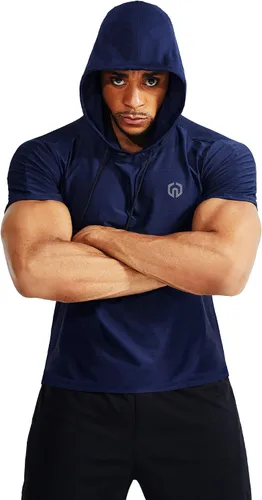 Miniatura 6 de NELEUS Camiseta deportiva Dry Fit Performance con capucha para hombre