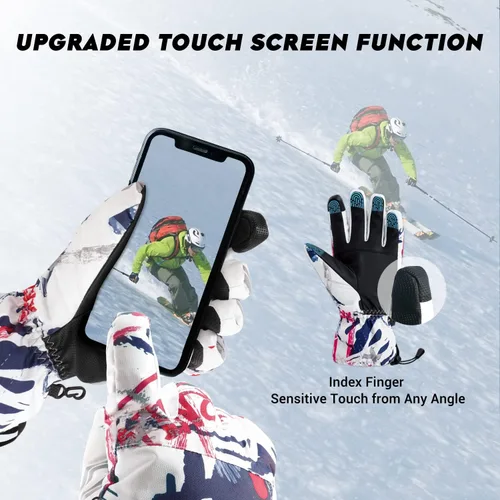 Miniatura 4 de ATERCEL Ski Gloves Men Women Waterproof, 2022 Updated Touchscreen Snow Gloves, Snowboard Gloves for Cold Weather
