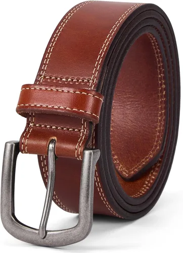 Miniatura 11 de Cinturón de cuero de grano completo para hombre para jeans casuales de uso diario, cinturones de cuero hechos a mano de 1.5 pulgadas con caja