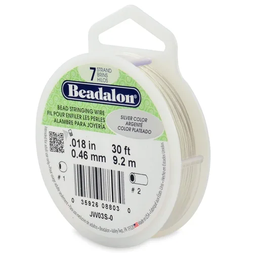 Miniatura 26 de Beadalon Alambre de cuentas de acero inoxidable de 7 hebras, alambre flexible y duradero para hacer joyas, ideal para collares y pulseras, Dorado
