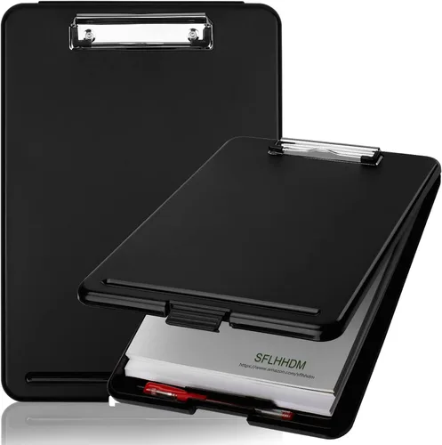 Portapapeles con almacenamiento, portapapeles de almacenamiento con clip, portapapeles plegables para enfermeras, para papeles de 8.5x11, estuches
