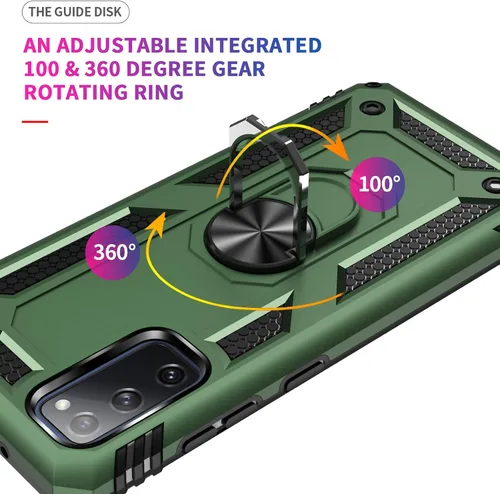 Miniatura 6 de Yiakeng Funda para Samsung Galaxy S20 FE, funda Galaxy S20 FE 5G con protector de pantalla HD, fundas protectoras de grado militar con anillo