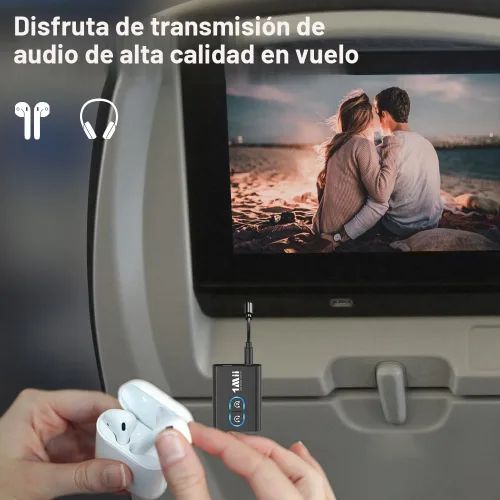 Miniatura 3 de 1Mii Receptor transmisor Bluetooth 5.3 para TV a auriculares inalámbricos, doble enlace aptX adaptativo/baja latencia/audio HD, adaptador auxiliar