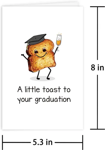 Miniatura 2 de Leinessy Linda tarjeta de graduación de brindis, tarjeta de felicitación con sobre, tarjeta de juego de palabras "A Little Toast to Your Graduation