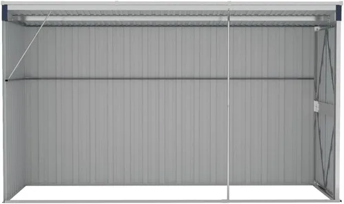 Miniatura 5 de vidaXL Cobertizo montado en la pared, acero galvanizado y almacenamiento de jardín de metal para herramientas, muebles, equipos, antracita