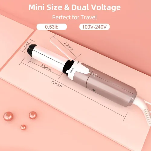 Miniatura 7 de VAV Mini plancha plana 2 en 1 de 1 pulgada, alisador y rizador de pelo pequeño de cerámica, rizador para cabello corto, rizador de flequillo, varita