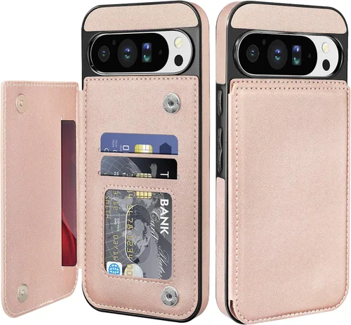 Miniatura 21 de Bizzib para Google Pixel 6A Funda de cuero tipo cartera con tarjetero, cubierta tipo libro con pata de pie, cierre magnético, funda protectora a