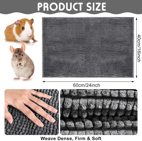 Miniatura 2 de Amylove 4 Piezas Forro de Jaula para Conejo de Indias Ropa de Cama para Conejo de Indias Alfombrilla para Puerta de Perro para Patas de Mascotas