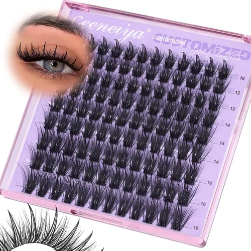 Miniatura 6 de Geeneiya Kit de Extensión de Pestañas 20D+40D, Racimos de Pestañas Suaves, Kit de Extensiones de Pestañas Naturales con Enlace de Pestañas