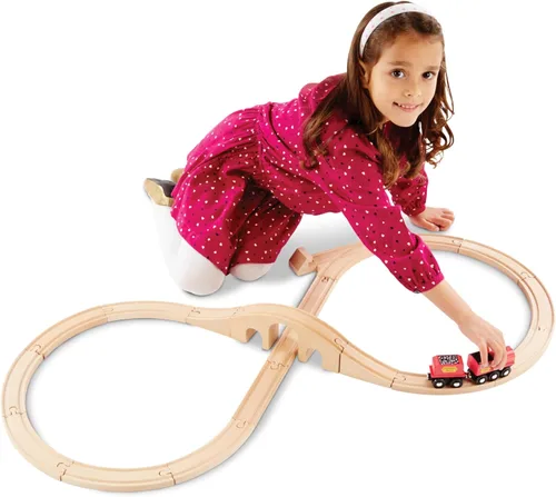 Miniatura 3 de Set de ocho trenes Melissa & Doug, Figura de madera clásica (22 Piezas)