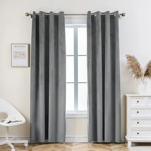 Miniatura 19 de Pleasant Boulevard - Cortinas de terciopelo para decoración interior de habitaciones y ventanas grandes, elegantes, estilo con ojales, 2 paneles