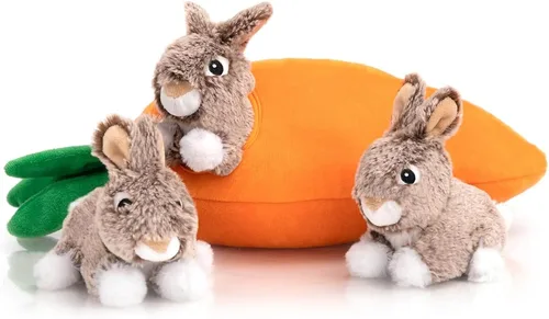 Miniatura 16 de Hollypet Hide and Seek - Juguete chirriante para perro, rompecabezas interactivo diseñado para cachorros, juguetes de peluche para cachorros, abejas