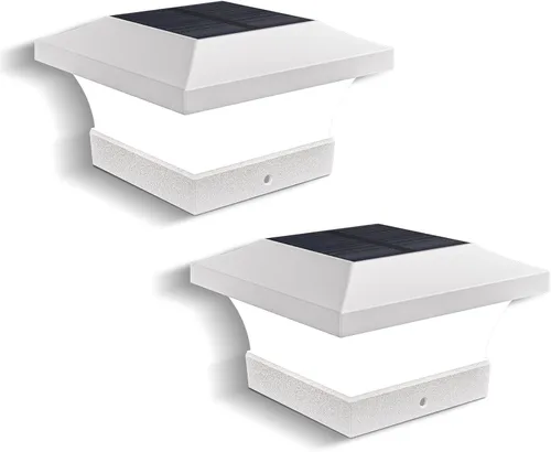 Miniatura 18 de T-SUN - Luces solares de poste, luces impermeables al aire libre para postes de madera de 4 x 4, iluminación LED blanca de 6000K, para cubierta