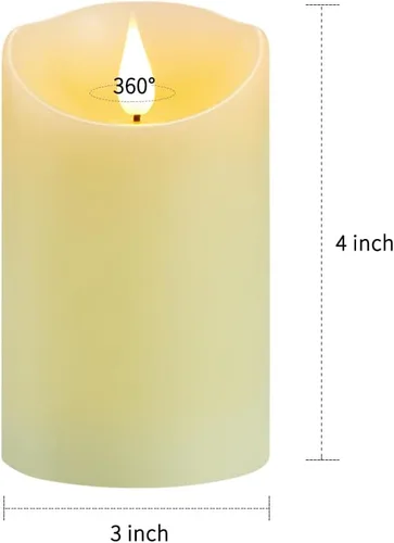 Miniatura 9 de Velas parpadeantes sin llama con batería recargable, velas electrónicas con control remoto y temporizador, velas de pilar LED con mecha de cera