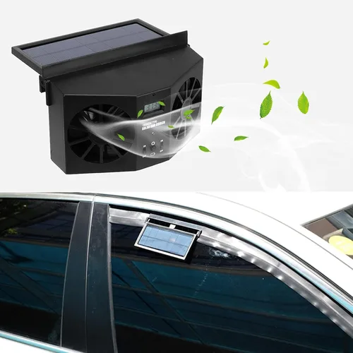 Miniatura 2 de Purificador de aire para automóvil, ventilador de escape de ventana con energía solar para automóvil, ventiladores de radiador de ventilación