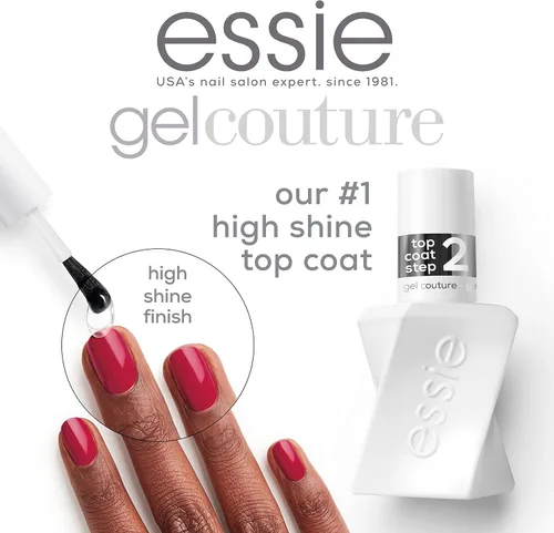 Miniatura 3 de essie Gel Couture - Capa superior con acabado de grado platino, 0.46 onzas (el embalaje puede variar) (paquete de 2)
