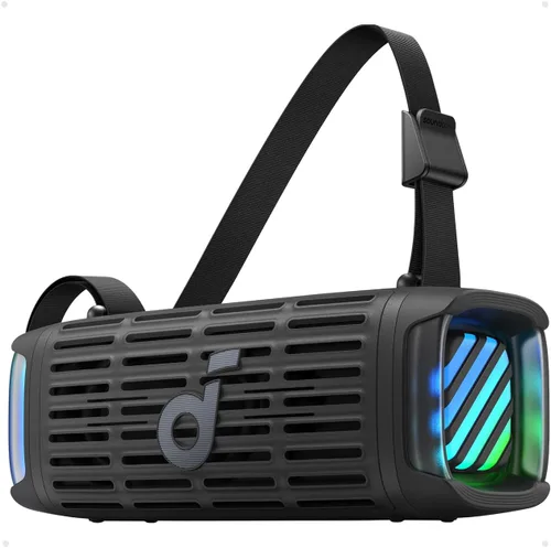 Soundcore Boom 3i by Anker, Altavoz compacto para exteriores, IP68 impermeable, reproducción flotante, resistente al agua salada, BassUp 2.0, Negro