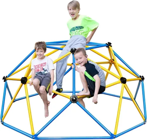 Zupapa Experimenta la máxima diversión con el escalador decagonal de cúpula Geo 2025 mejorado, soporta 750 libras y fácil montaje para niños (azul,