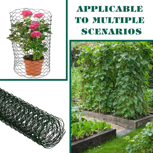 Miniatura 6 de Amylove Paquete de 2 alambres de pollo para arreglos florales, malla de alambre de pollo de 0.6 pulgadas, alambres hexagonales galvanizados