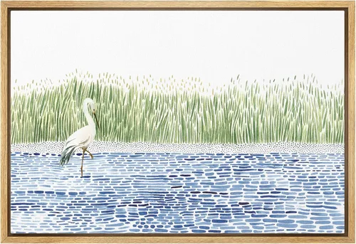 Miniatura 54 de wall26 Lienzo enmarcado para pared, acuarela, azul pastel, garza, galápagos, aves, animales, ilustraciones de naturaleza salvaje, arte moderno