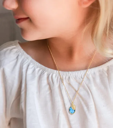 Miniatura 2 de Me&Hz Initial Birthstone Necklace for Women 14K Gold Filled Small Initial Necklace Crystal Birthstone Pendant Necklace for Girls Teens Mom Dainty