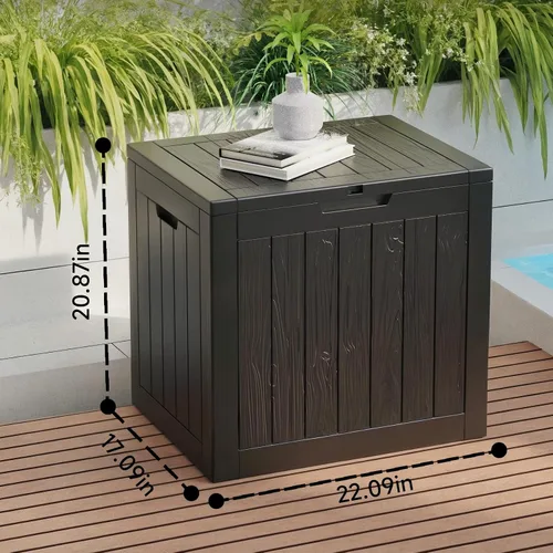 Miniatura 2 de ROJIK Caja de almacenamiento para exteriores, muebles de patio, herramientas de jardín, cojines, accesorios de piscina, caja de resina impermeable